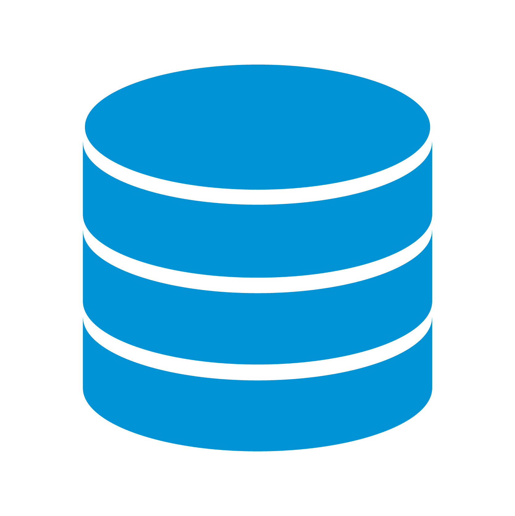 blue cylinder stacks icon
