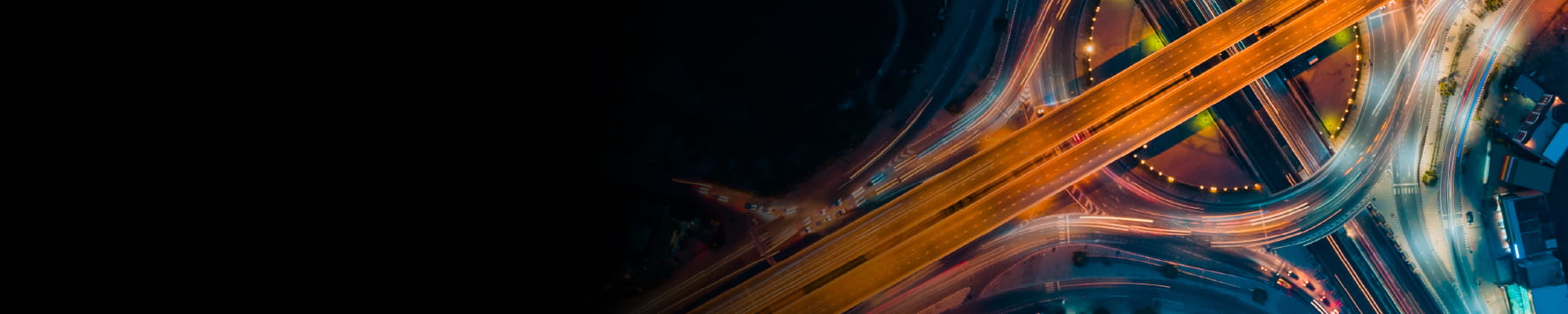 Aerial view of freeway interchange